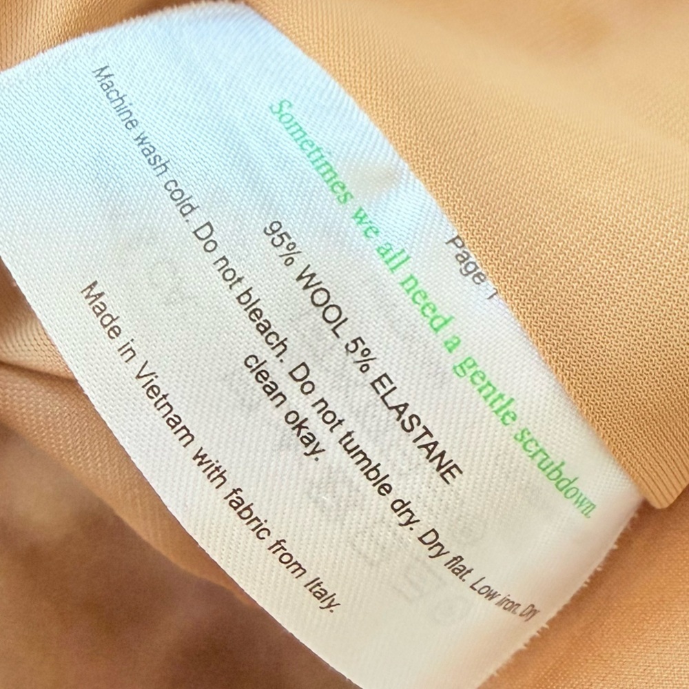 New MM Lafleur The Mejia Pant Italian Wool Twill Camel Tan Business Casual NWT - Picture 13 of 13